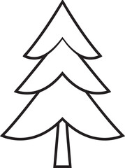 Minimal Christmas Tree Silhouette | Black Vector Graphic