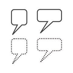 Chat Speech Bubble Outline and Dotted Icon Set