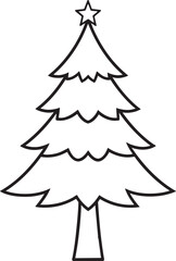 Minimal Christmas Tree Silhouette | Black Vector Graphic