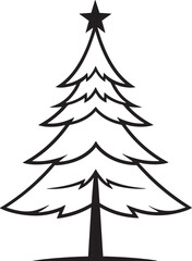 Minimal Christmas Tree Silhouette | Black Vector Graphic
