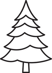 Minimal Christmas Tree Silhouette | Black Vector Graphic