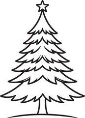 Minimal Christmas Tree Silhouette | Black Vector Graphic