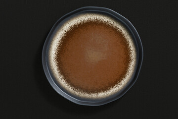 Ceramic plate on dark background