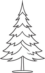 Minimal Christmas Tree Silhouette | Black Vector Graphic