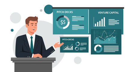 Presenter Sharing Financial Data And Explaining Growth Analysis In Modern Style