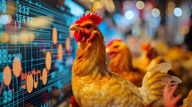 Chicken poultry market price data graph economy analytic farm retail supply livestock commodity trading chart dashboard statistic trend index - Powered by Adobe