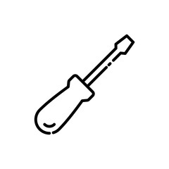 Fototapeta premium Simple Outline Icon of a Screwdriver Tool
