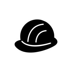 Stylized Black Hard Hat Safety Helmet Icon