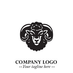 Fototapeta premium Head of Sheep Logo Symbol in Minimalist Modern Vector Design for Farm, Agriculture, and Wool Branding