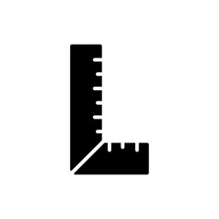 Black L-shaped Ruler Measurement Tool Icon