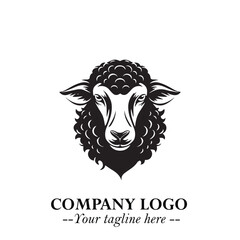 Head of Sheep Logo Symbol in Minimalist Modern Vector Design for Farm, Agriculture, and Wool Branding