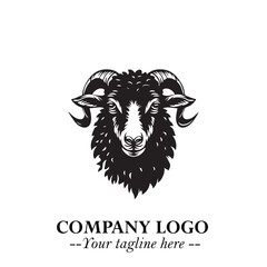 Head of Sheep Logo Symbol in Minimalist Modern Vector Design for Farm, Agriculture, and Wool Branding