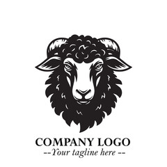 Head of Sheep Logo Symbol in Minimalist Modern Vector Design for Farm, Agriculture, and Wool Branding