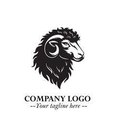 Head of Sheep Logo Symbol in Minimalist Modern Vector Design for Farm, Agriculture, and Wool Branding