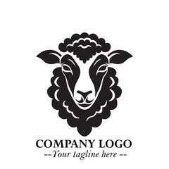 Head of Sheep Logo Symbol in Minimalist Modern Vector Design for Farm, Agriculture, and Wool Branding