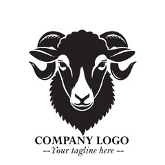 Head of Sheep Logo Symbol in Minimalist Modern Vector Design for Farm, Agriculture, and Wool Branding