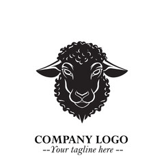 Head of Sheep Logo Symbol in Minimalist Modern Vector Design for Farm, Agriculture, and Wool Branding