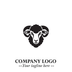 Head of Sheep Logo Symbol in Minimalist Modern Vector Design for Farm, Agriculture, and Wool Branding