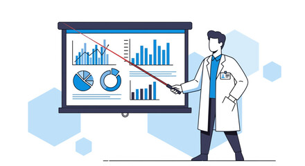 Fototapeta premium Professional Presenting Detailed Data Analysis And Reports On A Presentation Board