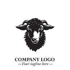 Head of Sheep Logo Symbol in Minimalist Modern Vector Design for Farm, Agriculture, and Wool Branding
