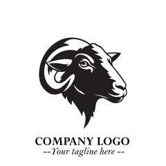 Head of Sheep Logo Symbol in Minimalist Modern Vector Design for Farm, Agriculture, and Wool Branding