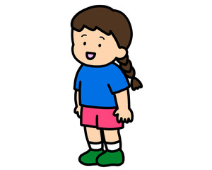 Obraz premium 立って話すアジア人の女の子