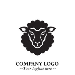 Head of Sheep Logo Symbol in Minimalist Modern Vector Design for Farm, Agriculture, and Wool Branding