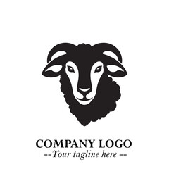 Head of Sheep Logo Symbol in Minimalist Modern Vector Design for Farm, Agriculture, and Wool Branding