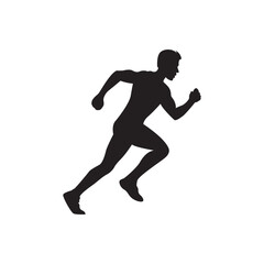 Running man in silhouette. Athlete running. fitness, sport, marathon, active lifestyle.