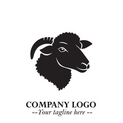 Head of Sheep Logo Symbol in Minimalist Modern Vector Design for Farm, Agriculture, and Wool Branding
