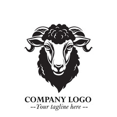 Head of Sheep Logo Symbol in Minimalist Modern Vector Design for Farm, Agriculture, and Wool Branding