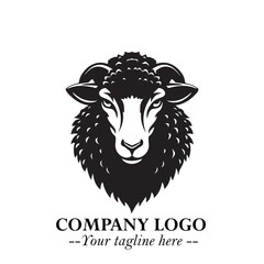 Head of Sheep Logo Symbol in Minimalist Modern Vector Design for Farm, Agriculture, and Wool Branding