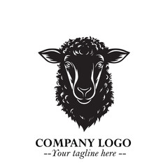 Head of Sheep Logo Symbol in Minimalist Modern Vector Design for Farm, Agriculture, and Wool Branding