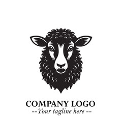 Head of Sheep Logo Symbol in Minimalist Modern Vector Design for Farm, Agriculture, and Wool Branding