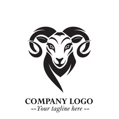 Head of Sheep Logo Symbol in Minimalist Modern Vector Design for Farm, Agriculture, and Wool Branding
