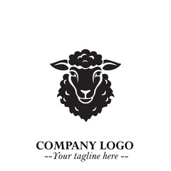 Head of Sheep Logo Symbol in Minimalist Modern Vector Design for Farm, Agriculture, and Wool Branding