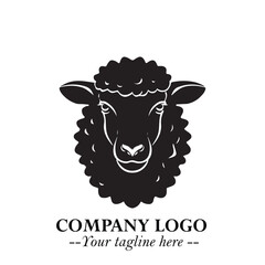 Head of Sheep Logo Symbol in Minimalist Modern Vector Design for Farm, Agriculture, and Wool Branding