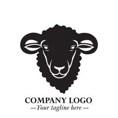 Head of Sheep Logo Symbol in Minimalist Modern Vector Design for Farm, Agriculture, and Wool Branding