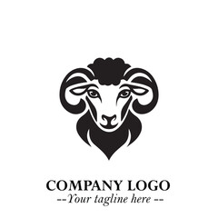 Head of Sheep Logo Symbol in Minimalist Modern Vector Design for Farm, Agriculture, and Wool Branding