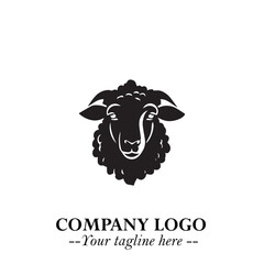 Head of Sheep Logo Symbol in Minimalist Modern Vector Design for Farm, Agriculture, and Wool Branding