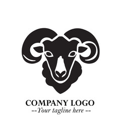 Head of Sheep Logo Symbol in Minimalist Modern Vector Design for Farm, Agriculture, and Wool Branding
