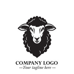Head of Sheep Logo Symbol in Minimalist Modern Vector Design for Farm, Agriculture, and Wool Branding