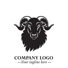Head of Sheep Logo Symbol in Minimalist Modern Vector Design for Farm, Agriculture, and Wool Branding