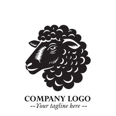 Head of Sheep Logo Symbol in Minimalist Modern Vector Design for Farm, Agriculture, and Wool Branding