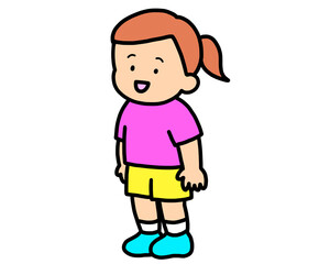 立って話す茶髪の女の子