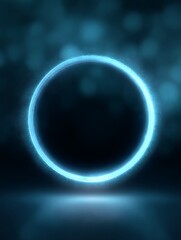 Obraz premium Futuristic Technology: Bright Circular Neon Energy Flow