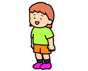 立って話す茶髪の女の子