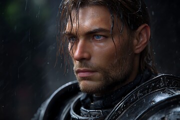 Portrait of a Mature Warrior with Battle-Hardened Wisdom and Strength