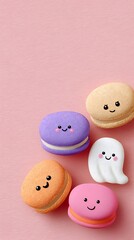 Cute Pumpkin Macarons with Smiling Faces for Fall and Halloween