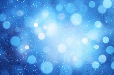 abstract glowing blue background with bokeh light circles and small twinkling white dots creating a dreamy and calm atmosphere
